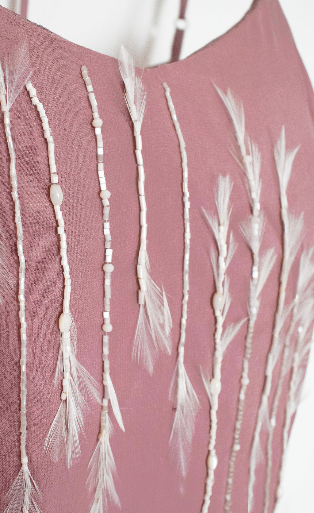 Feather & Glass-Embellished Lucie Dress - KxLNewYork