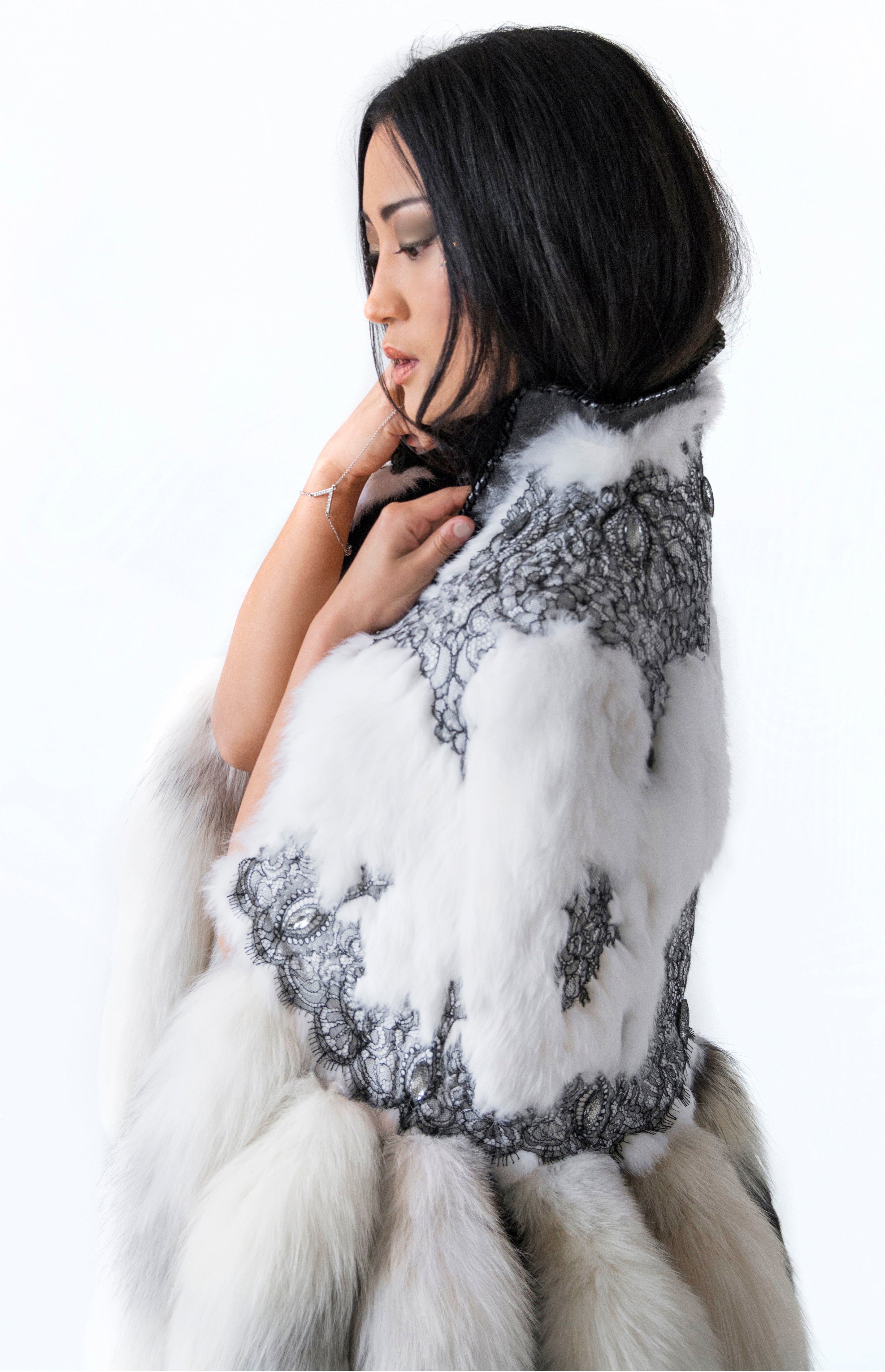 White winter evening with French lace - KxLNewYork