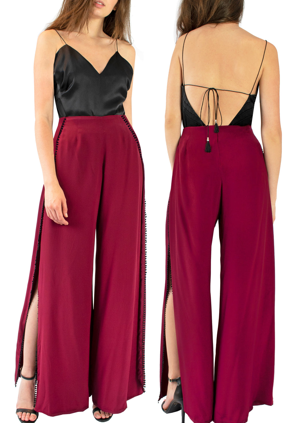 Open Side Slit Balloon Pant with Tie Detail | Last Tango USA